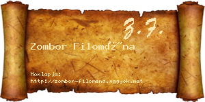 Zombor Filoména névjegykártya